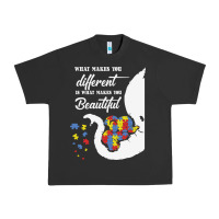 Pigment Black Autism Different Makes You Beautiful Urban Heavy Tee - CowhideDigitalArt