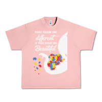 Salmon Autism Different Makes You Beautiful Urban Heavy Tee - CowhideDigitalArt