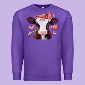 Valentines Day Baby Calf Premium Sweatshirt Designed By Jasminsmagicworld