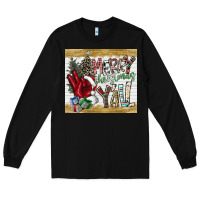 Black merry christmas y'all Long Sleeve Tee - CowhideDigitalArt