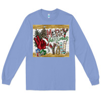 Colony Blue merry christmas y'all Long Sleeve Tee - CowhideDigitalArt