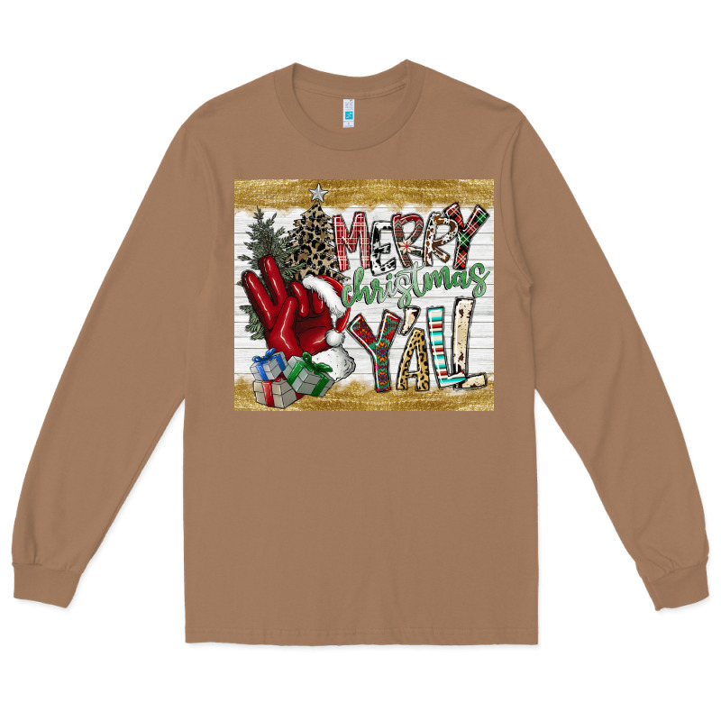 Merry Christmas Y'all Long Sleeve Tee by CowhideDigitalArt | Teevron