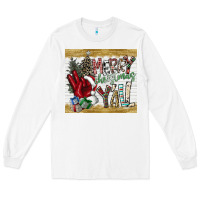 White merry christmas y'all Long Sleeve Tee - CowhideDigitalArt