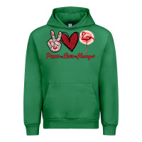 Emerald Peace Love Flamingo Urban Hoodie - Jasminsmagicworld