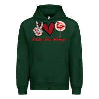 Forest Green Peace Love Flamingo Urban Hoodie - Jasminsmagicworld