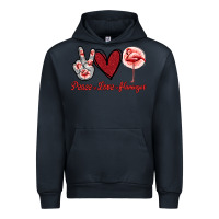 Navy Peace Love Flamingo Urban Hoodie - Jasminsmagicworld