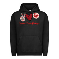 Pigment Black Peace Love Flamingo Urban Hoodie - Jasminsmagicworld