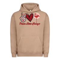 Pigment Burro Peace Love Flamingo Urban Hoodie - Jasminsmagicworld