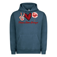 Pigment Midnight Navy Peace Love Flamingo Urban Hoodie - Jasminsmagicworld
