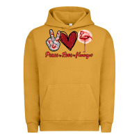 Pigment Peanut Butter Peace Love Flamingo Urban Hoodie - Jasminsmagicworld
