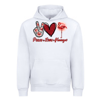 White Peace Love Flamingo Urban Hoodie - Jasminsmagicworld
