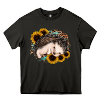 Asphalt sleeping hedgehog sunflower leopard Heavy Core Tee - Jasminsmagicworld