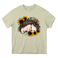 Mossy sleeping hedgehog sunflower leopard Heavy Core Tee - Jasminsmagicworld