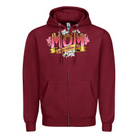 Burgundy mom happy mothers day Zipper Hoodie - RanaPortraitStore