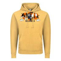 Vintage Mustard Hallowen Panda Vintage Hoodie - LillyAllenDesigns