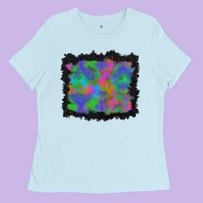 Halloween Neon Leopard Background Ladies Tee Designed By Bundleandbundleshop