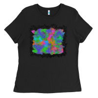 Black halloween neon leopard background Ladies Tee - BundleAndBundleShop