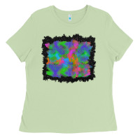 Matcha halloween neon leopard background Ladies Tee - BundleAndBundleShop