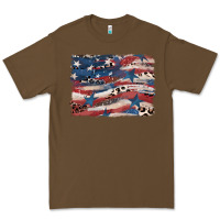 Cacao Leopard glitter American flag Premium Tee - FaDigitalArtStudio