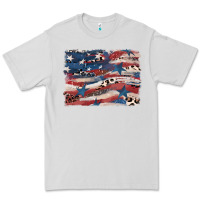 Dove Grey Leopard glitter American flag Premium Tee - FaDigitalArtStudio