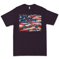Plum Leopard glitter American flag Premium Tee - FaDigitalArtStudio