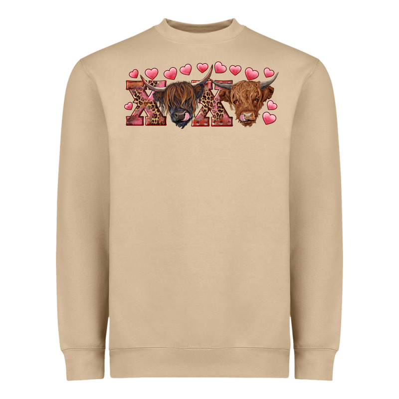 Xoxo Highland Cows Heavyweight Sweatshirt by RanaPortraitStore | Teevron