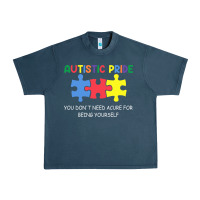 Midnight Navy Autistic Pride Autism Awareness Urban Heavy Tee - CowhideDigitalArt