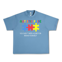 Pebble Blue Autistic Pride Autism Awareness Urban Heavy Tee - CowhideDigitalArt