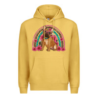 Antique Gold french bulldog floral rainbow Premium Hoodie - Artiststas
