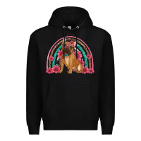 Black french bulldog floral rainbow Premium Hoodie - Artiststas