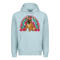 Blue Mist french bulldog floral rainbow Premium Hoodie - Artiststas