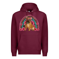 Burgundy french bulldog floral rainbow Premium Hoodie - Artiststas