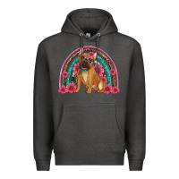 Charcoal Heather french bulldog floral rainbow Premium Hoodie - Artiststas