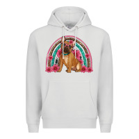 Dove Grey french bulldog floral rainbow Premium Hoodie - Artiststas