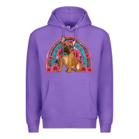 Purple french bulldog floral rainbow Premium Hoodie - Artiststas