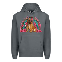 Rock french bulldog floral rainbow Premium Hoodie - Artiststas