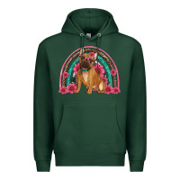 Sports Green french bulldog floral rainbow Premium Hoodie - Artiststas