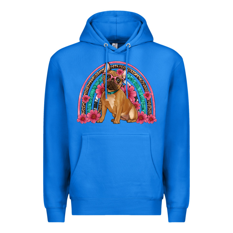 French Bulldog Floral Rainbow Premium Hoodie by Artiststas | Teevron