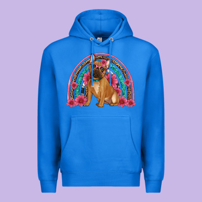 French Bulldog Floral Rainbow Premium Hoodie Designed By Artiststas