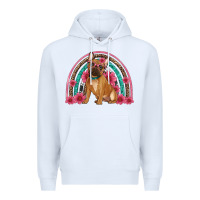 White french bulldog floral rainbow Premium Hoodie - Artiststas