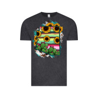 Vintage Black Arizona Map Sunflower Cactus Serape Vintage Tee - RanaPortraitStore