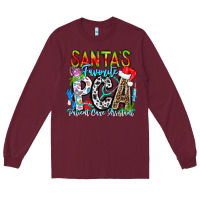 Burgundy Santas Favorite PCA Patient Care Assistant Long Sleeve Tee - CowhideDigitalArt