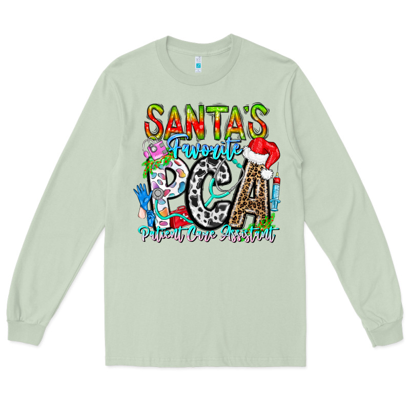 Santas Favorite Pca Patient Care Assistant Long Sleeve Tee by CowhideDigitalArt | Teevron