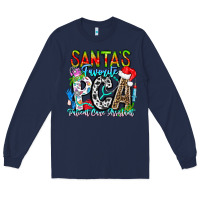 Navy Santas Favorite PCA Patient Care Assistant Long Sleeve Tee - CowhideDigitalArt