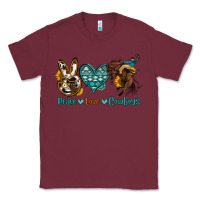 Burgundy peace love cowboys Classic Tee - OliviaCreatesArt
