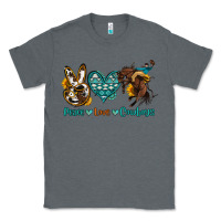 Charcoal Heather peace love cowboys Classic Tee - OliviaCreatesArt