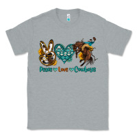 Heather Grey peace love cowboys Classic Tee - OliviaCreatesArt