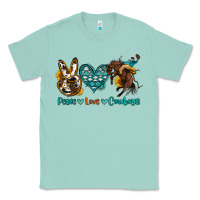 Seafoam peace love cowboys Classic Tee - OliviaCreatesArt