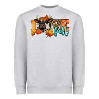 Heather Grey love fall holstein cow Heavyweight Sweatshirt - Jasminsmagicworld