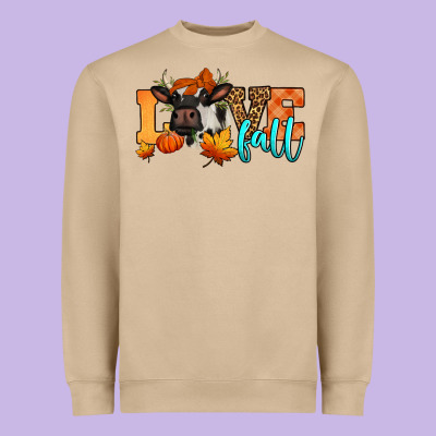Love Fall Holstein Cow Heavyweight Sweatshirt Designed By Jasminsmagicworld